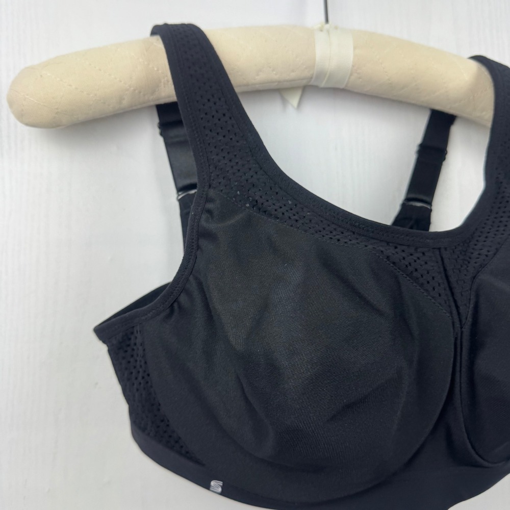 Glamorise Sport 36D Sports Bra‎ Black Underwire High Impact Back Closure 9066 - Picture 12 of 13